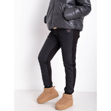 0029 чорні жіночі спортивні штани (плащівка трикотаж на флісі, 6 од. розміри норма: 25. 26. 27. 28. 29. 30)