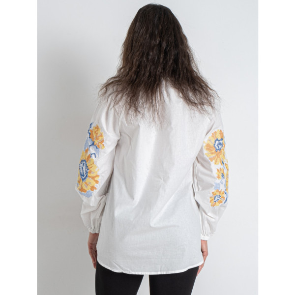 5151-10 # белая женская вышиванка (хлопок, 5 ед. размеры норма: S. M. L. XL. 2XL) выдача на следующий день