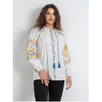 5151-10 # белая женская вышиванка (хлопок, 5 ед. размеры норма: S. M. L. XL. 2XL) выдача на следующий день