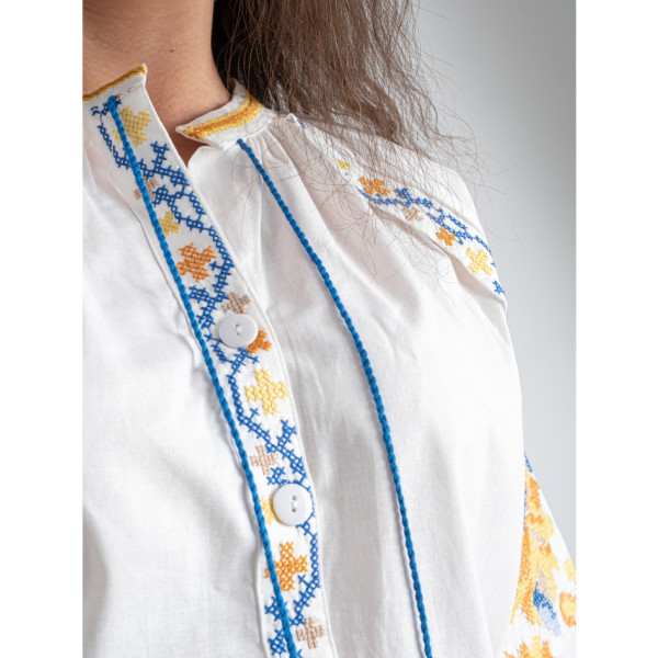 5151-10 # белая женская вышиванка (хлопок, 5 ед. размеры норма: S. M. L. XL. 2XL) выдача на следующий день
