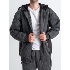 0705-6* темно-сірий чоловічий батник (хутро, на змійці, 5 од. розміри норма: XL-5XL, повторюються) видача наступного дня