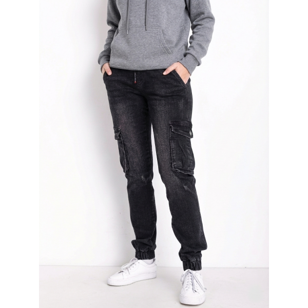 0438 темно-сірі жіночі джинси (VINGVGS. стейч, на манжеті, 8 од., розміри батал: 29, 30, 31, 32, 33, 34, 36, 38)