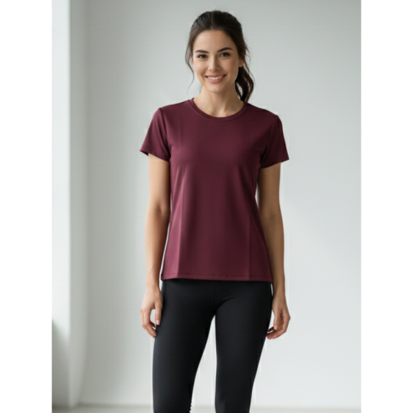 8900-24 бордовий жіноча футболка (турецький бавовна, 4 од., розміри норма: S. M. L. XL)