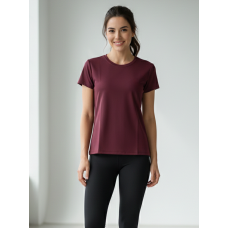 8900-24 бордовий жіноча футболка (турецький бавовна, 4 од., розміри норма: S. M. L. XL)
