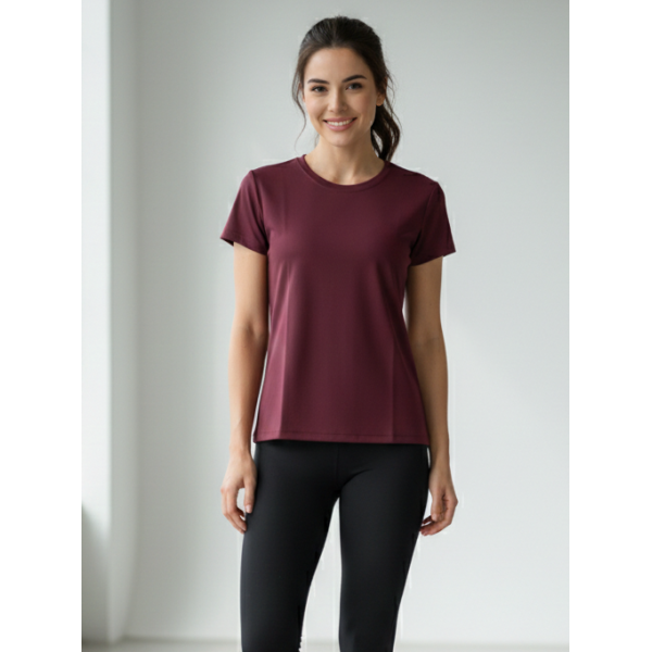 8900-24 бордовий жіноча футболка (турецький бавовна, 4 од., розміри норма: S. M. L. XL)