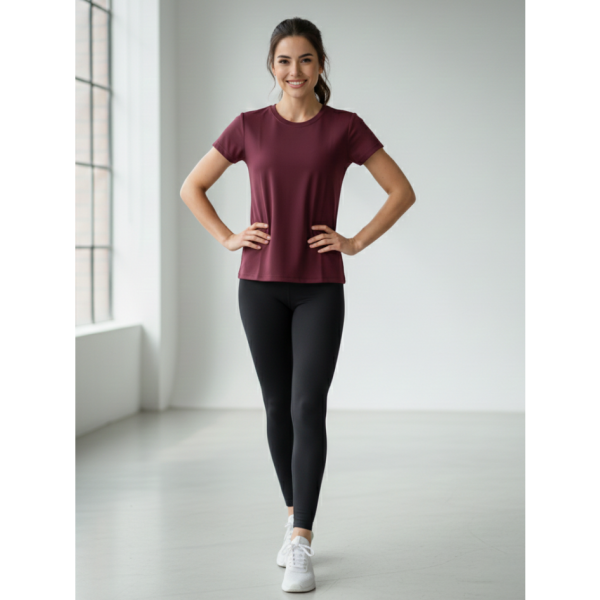 8900-24 бордовий жіноча футболка (турецький бавовна, 4 од., розміри норма: S. M. L. XL)