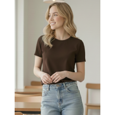 1800-8 коричнева жіноча футболка (YOLA, турецький бавовна, 5 од. розміри норма: S. M. L. XL. 2XL)
