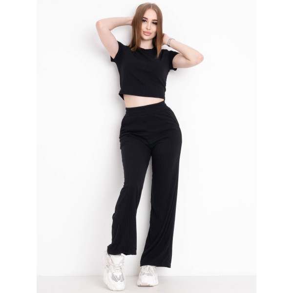 0572-1 ЧОРНИЙ костюм-двійка жіночий трикотажний (3 од. розміри: 42.44.46)