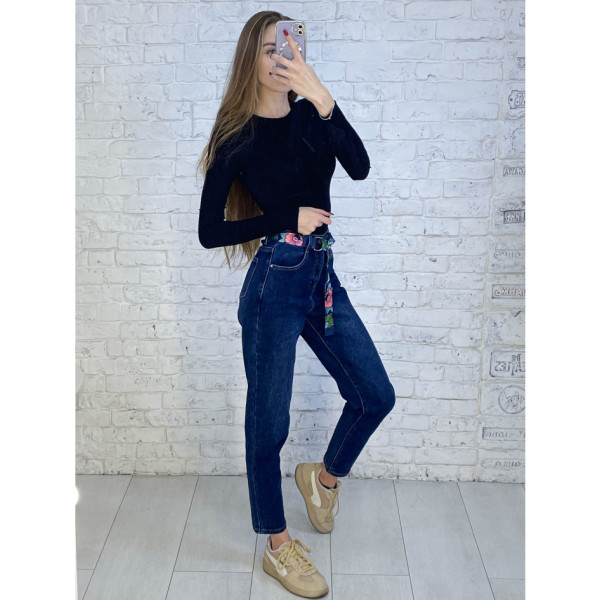 3312 # сині жіночі джинси MOM (KT.MOSS, стрейч-коттон, 6 од. розміри норма: 25. 26. 27. 28. 29. 30)