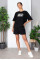1591-1 чорний жіночий костюм двійка (футболка + шорти) (5'TH AVENUE, 3 од. розміри норма: 42. 44. 46)