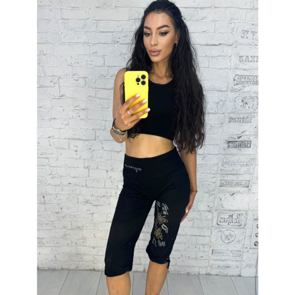 1489-1 чорні жіночі бриджі (добре тягнуться, 18 од. розміри норма: S. M. L., повторюються)