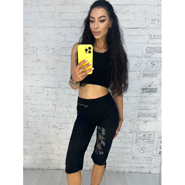 1489-1 чорні жіночі бриджі (добре тягнуться, 18 од. розміри норма: S. M. L., повторюються)