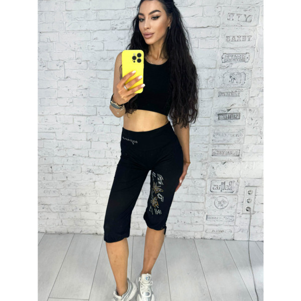 1489-1 чорні жіночі бриджі (добре тягнуться, 18 од. розміри норма: S. M. L., повторюються)