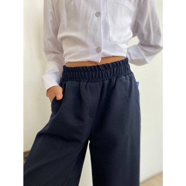 0129 * сині шкільні штани палаццо (тіар, 7 од. розміри: 116. 122. 128. 134. 140. 146. 152) видача наступного дня