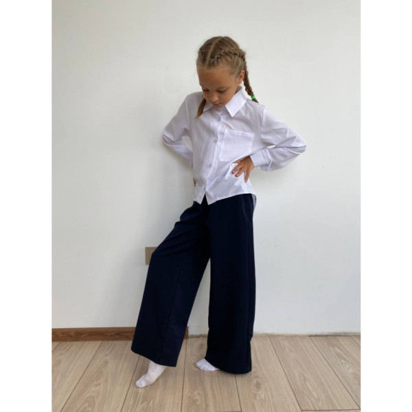 0129 * сині шкільні штани палаццо (тіар, 7 од. розміри: 116. 122. 128. 134. 140. 146. 152) видача наступного дня