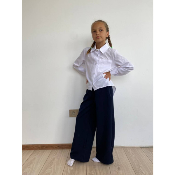 0129 * сині шкільні штани палаццо (тіар, 7 од. розміри: 116. 122. 128. 134. 140. 146. 152) видача наступного дня