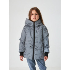 0107-61 сірий світловідбивна дитяча курточка (YOLA, утеплювач слімтекс, підкладка нейлон, кишені на змійці, на 5-8 років, 4 од. розміри підліток: 116. 122. 128. 134)