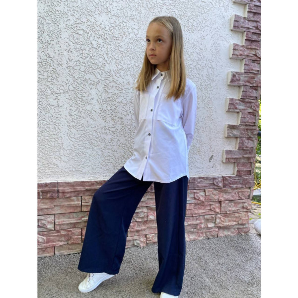 0129 * сині шкільні штани палаццо (тіар, 7 од. розміри: 116. 122. 128. 134. 140. 146. 152) видача наступного дня