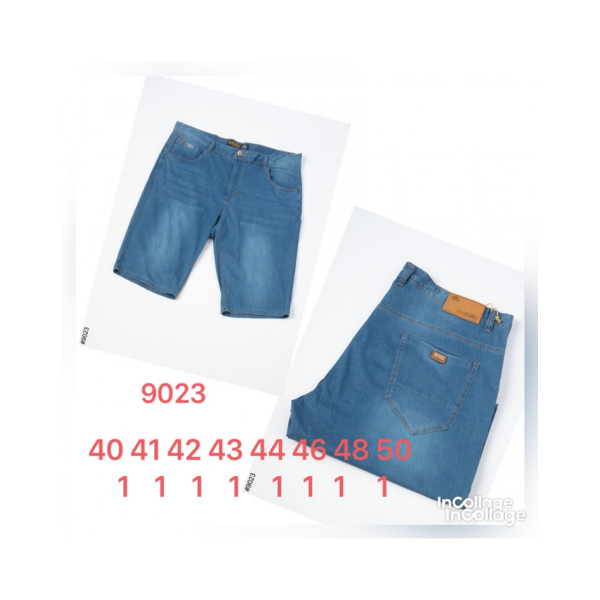 9023 сині чоловічі джинсові шорти (стрейч, 8 од. розміри батал: 40. 41. 42. 43. 44. 46. 48. 50) видача наступного дня