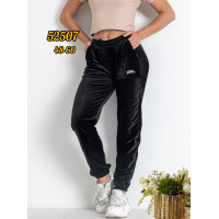 52507-1 * черные женские спортивные штаны (велюр, 7 ед. размеры полубатал: 48. 50. 52. 54. 56. 58. 60) выдача на следующий день