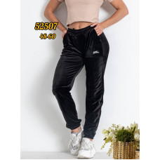 52507-1 * чорні жіночі спортивні штани (велюр, 7 од. розміри напівбатал: 48. 50. 52. 54. 56. 58. 60) видача наступного дня