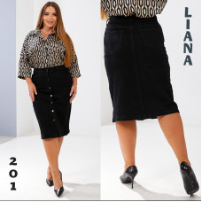 0201* чорна жіноча спідниця джинсова (стрейчева, 6 од. розміри батал: 31. 32. 33. 34. 36. 38) видача наступного дня