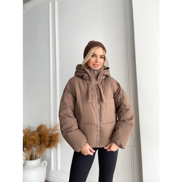 8563-4 мокко жіноча зимова куртка (синтепон, 4 од. розміри норма: M. L. XL. 2XL)