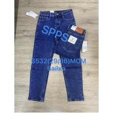6532 сині чоловічі джинси на байку (SPPS, MOM, бавовна, 8 од. розміри норма: 28, 29. 30. 31. 32. 33. 34. 36)