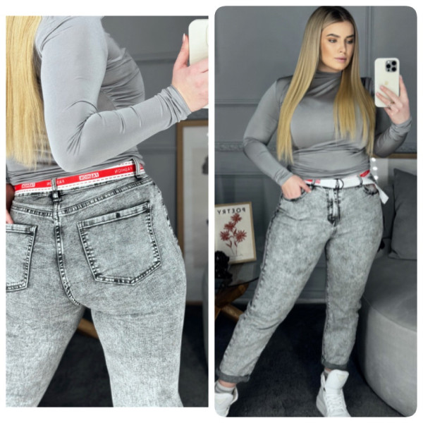 0093# серые женские джинсы (LADY N, стрейчевые, 6 ед. размеры батал: 30. 31. 32. 33. 34. 36) выдача на следующий день