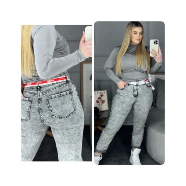 0093# серые женские джинсы (LADY N, стрейчевые, 6 ед. размеры батал: 30. 31. 32. 33. 34. 36) выдача на следующий день