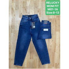 0101-11 # сині підліткові джинси мом (RELUCKY, стрейчові, 6 од. розміри підліток: 8-13) видача наступного дня