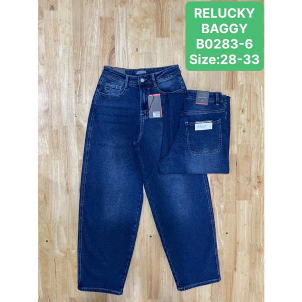0283-6* сині жіночі стрейчові джинси баггі (Relucky, 6 од., розміри напівбатал: 28-33) видача наступного дня