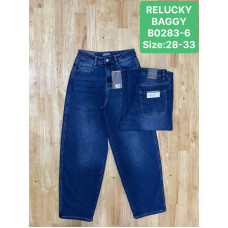 0283-6* сині жіночі стрейчові джинси баггі (Relucky, 6 од., розміри напівбатал: 28-33) видача наступного дня
