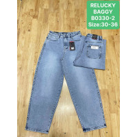 0330-2# голубые женские джинсы багги (Relucky, 6 ед, размеры батал: 30-36) выдача на следующий день