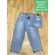 0330-2# блакитні жіночі джинси баггі (Relucky, 6 од., розміри батал: 30-36) видача наступного дня