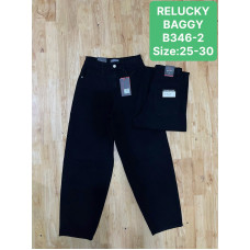 0346-2# чорні жіночі джинси баггі (6 од., розміри норма: 25-30) видача наступного дня