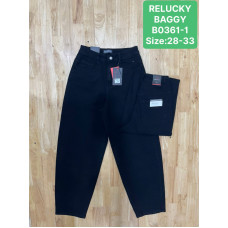 0361-1 # чорні жіночі джинси баггі (RELUCKY, стрейчові, 6 од. розміри напівбатал: 28-33) видача наступного дня
