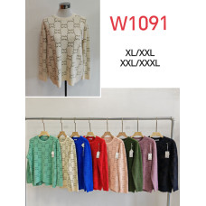 1091 мікс квітів жіночий светр (Kiss me, 5 од., розміри батал: XL-3XL)