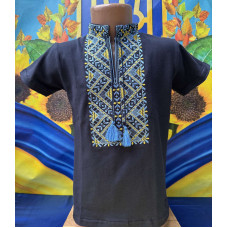 14203-3 * темно-синя футболка-вишиванка на хлопчика (4 од. розміри дитячі: 6. 8. 10. 12) видача наступного дня