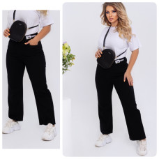 1897 # чорні жіночі джинси палаццо (LADY N, стрейчові, 6 од. розміри батал: 30-36) видача наступного дня