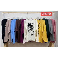 25531 # мікс квітів жіночий светр (кашемір, 6 од., розміри напівбатал: 48/54) видача наступного дня