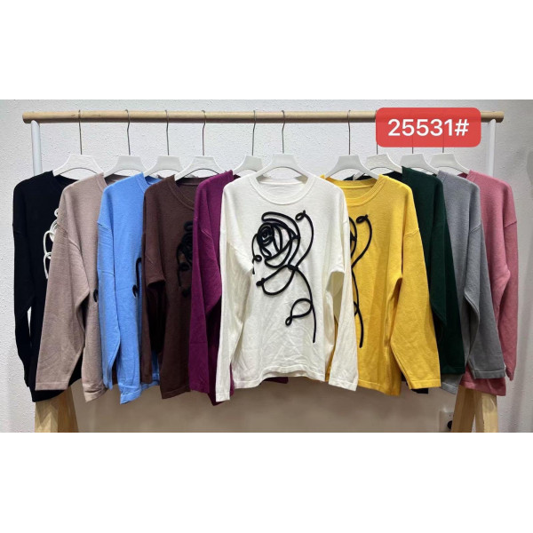 25531 # мікс кольорів жіночий светр (кашемір, 6 од., розміри напівбатал: 48/54) видача наступного дня