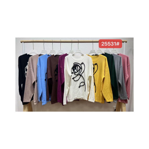 25531 # мікс кольорів жіночий светр (кашемір, 6 од., розміри напівбатал: 48/54) видача наступного дня