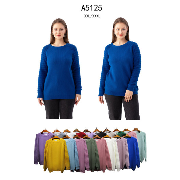 5125* мікс кольорів жіночий светр (Kiss me, 10 од., розміри батал: 2XL-3XL) видача наступного дня