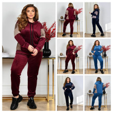 8177 * УТОЧНЯЙТЕ КОЛІР ПІД ЧАС ЗАМОВЛЕННЯ жіночий велюровий спортивний костюм (4 од. батальний розмір: 54. 56. 58. 60) видача наступного дня