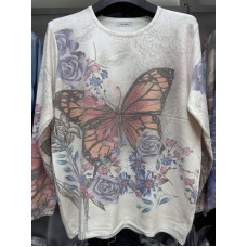 0111-2 # мікс квітів жіночий светр (з камінням, кашемір, 10 од., розміри батал: 52-56 універсальний) видача наступного дня