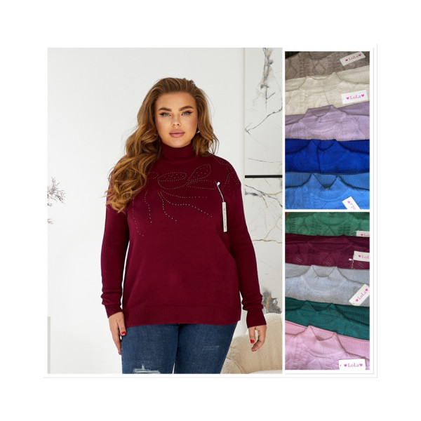 0420 * мікс кольорів жіночий светр (кашемір, 5 од., розміри батал: 54 універсальний) видача наступного дня