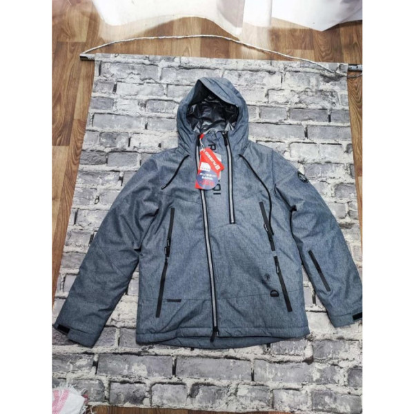 0191-6* серая мужская лыжная куртка (термо подкладка, 5 ед. размеры норма: M. L. XL. 2XL. 3XL) выдача на следующий день