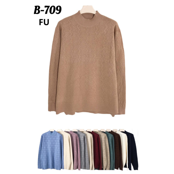 0709 мікс кольорів жіночий светр (Kiss me, 5 од., розміри напівбатал: XL-3XL)