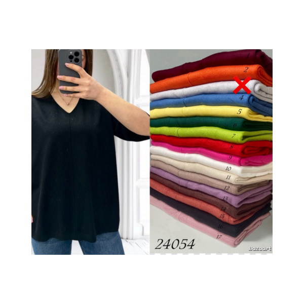 24054# мікс кольорів жіночий светр американка (6 од., розміри батал: 50-58) видача наступного дня